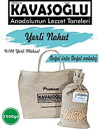 Kavasoğlu Yerli Beyaz Nohut 1500gr Jüt Doğal Çuval
