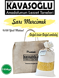 Kavasoğlu Sarı Mercimek 1500gr Bez Çuval