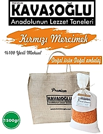 Kavasoğlu Kırmızı Mercimek 1500gr Bez Çuval
